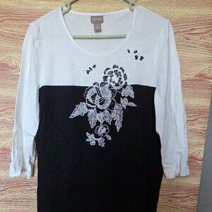 Chico's Black and White Blouse